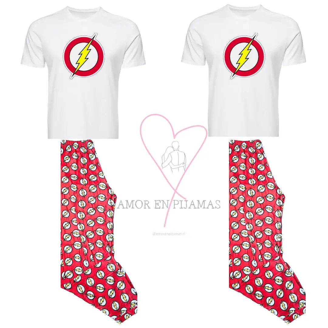 Pijama para parejas Flash - Amor en Pijamas Pijama para parejas Flash - Amor en Pijamas