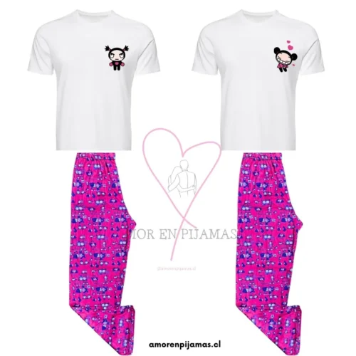 Pijama para parejas Pucca y Garu - Amor en pijamas