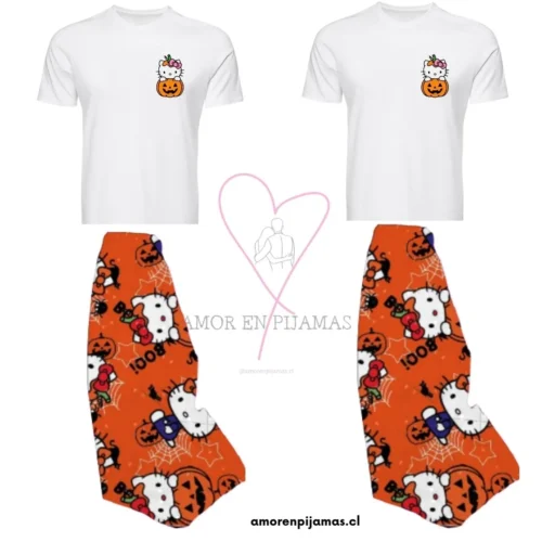 Pijama match hello kitty Halloween - Amor en pijamas para pareja