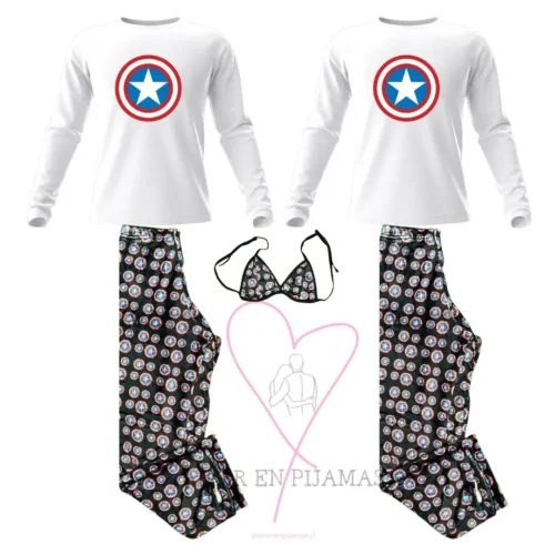Pijama Goals Capitán America - Amor en Pijamas para parejas