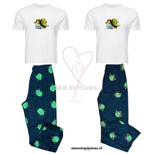 Pijama Shrek y Fiona Goals - Amor en Pijamas para parejas