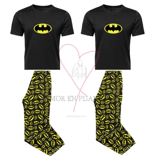 Pijamas para pareja Batman - 4 piezas - Amor en Pijamas