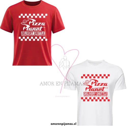 Polera Pizza Planeta - Amor en pijamas para parejas