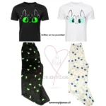 Pijamas para Parejas Chimuelo y Novia Brilla en la oscuridad - Amor en Pijamas
