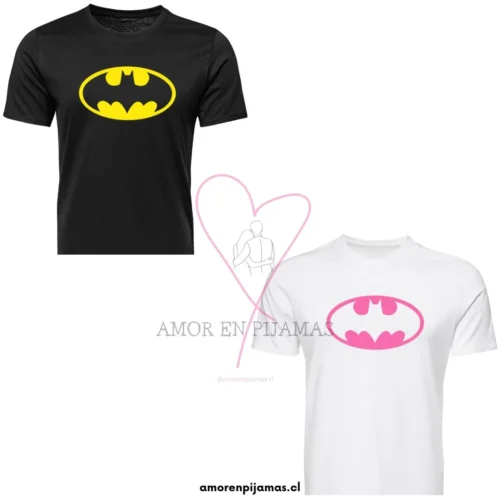 Poleras para parejas Batman y Batgirl - Amor en Pijamas