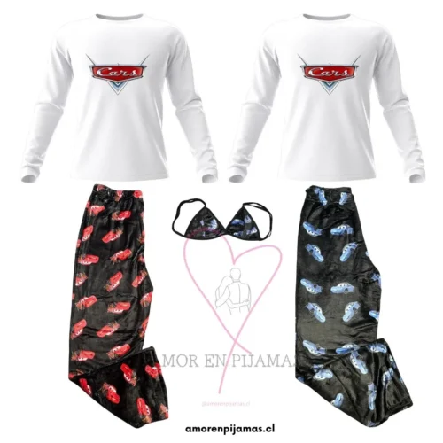 Pijama para parejas de invierno Rayo Y sally Cars -Amor en Pijamas