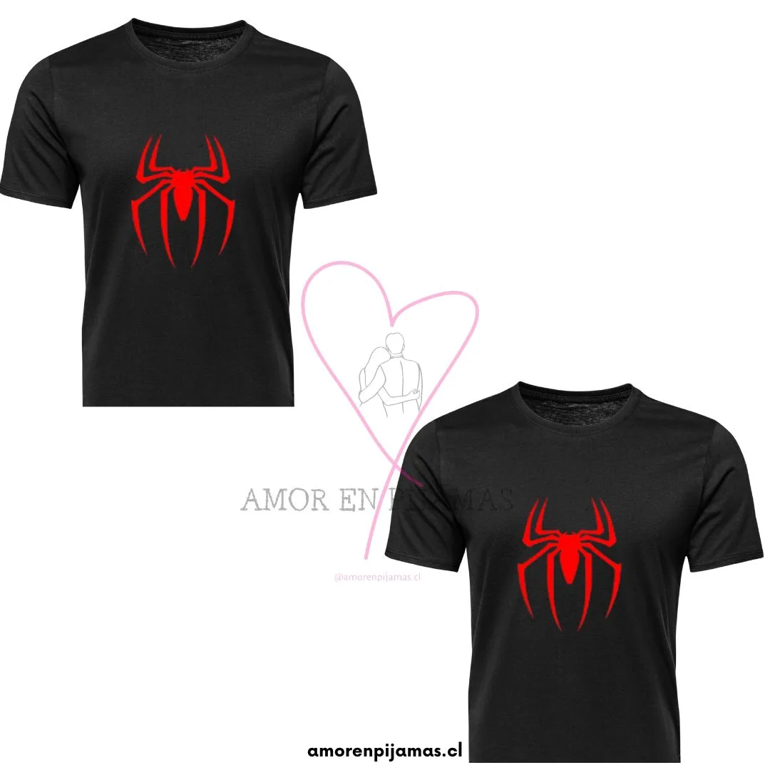 Poleras para Parejas Spiderman - Amor en Pijamas Poleras para Parejas Spiderman - Amor en Pijamas
