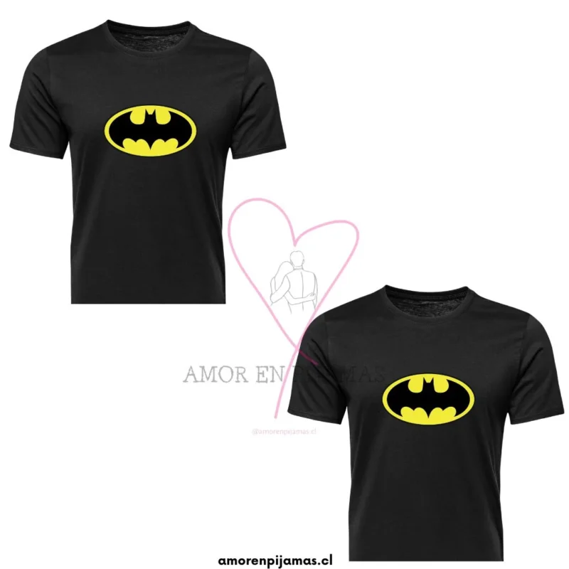 Poleras para parejas Batman - Amor en Pijamas para parejas