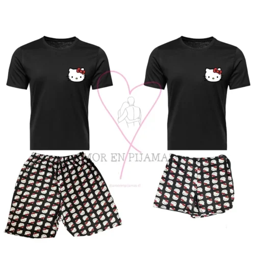 Pijama de parejas de verano - Hello Kitty y Novia - Amor en Pijamas