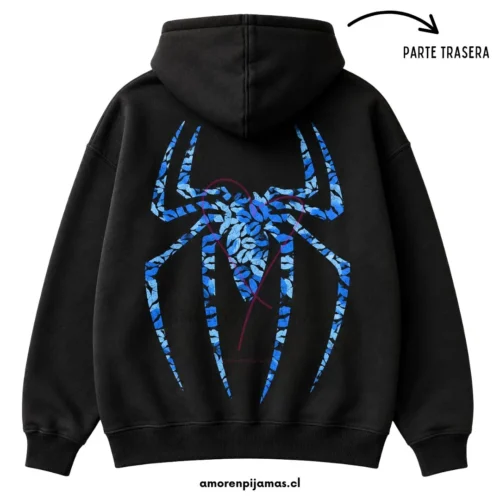 Poleron Besos Novio con inicial Spiderman Azul - Amor en Pijamas