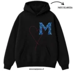 Poleron Besos Novia con inicial Spiderman Azul - Amor en Pijamas