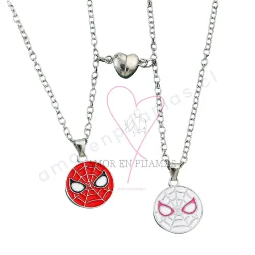 Collar de parejas Spiderman y Novia - Amor en Pijamas