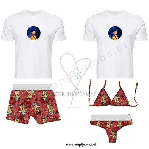 Pijama para parejas Ligero - Coraline - Amor en Pijamas