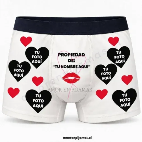 Boxer personalizado Propiedad de blanco - Amor en Pijamas