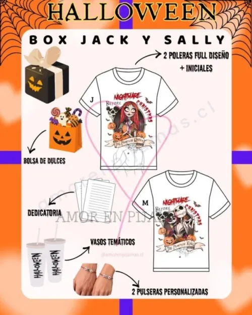 Box Halloween jack y Sally - Amor en Pijamas